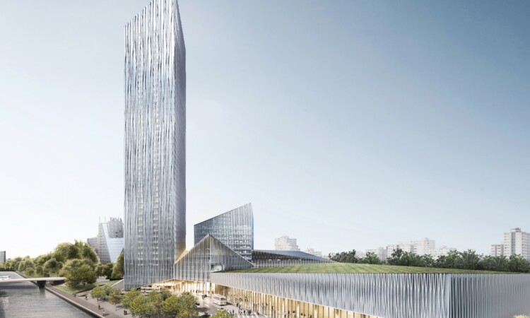 Rendering Barkow Leibinger Estrel Tower in Berlin Neukoelln