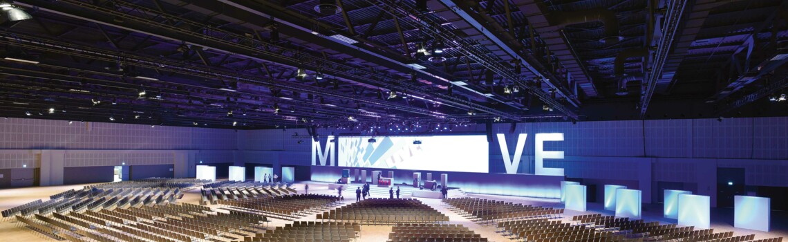 Reihenbestuhlung mit Bühne für Sonepar in Convention Hall II