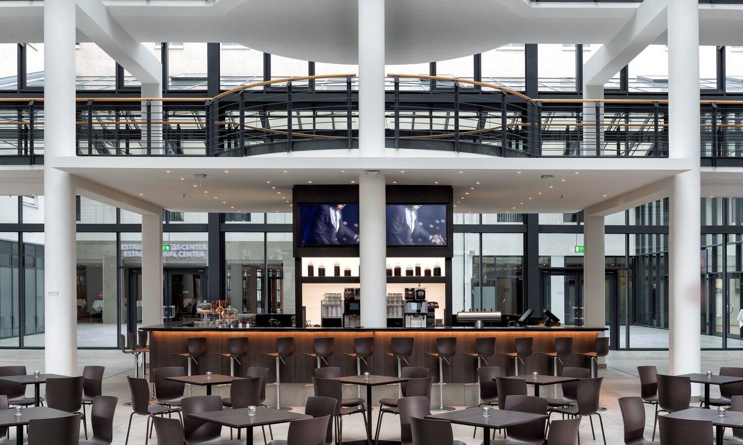 Estrel atrium bar with seating area